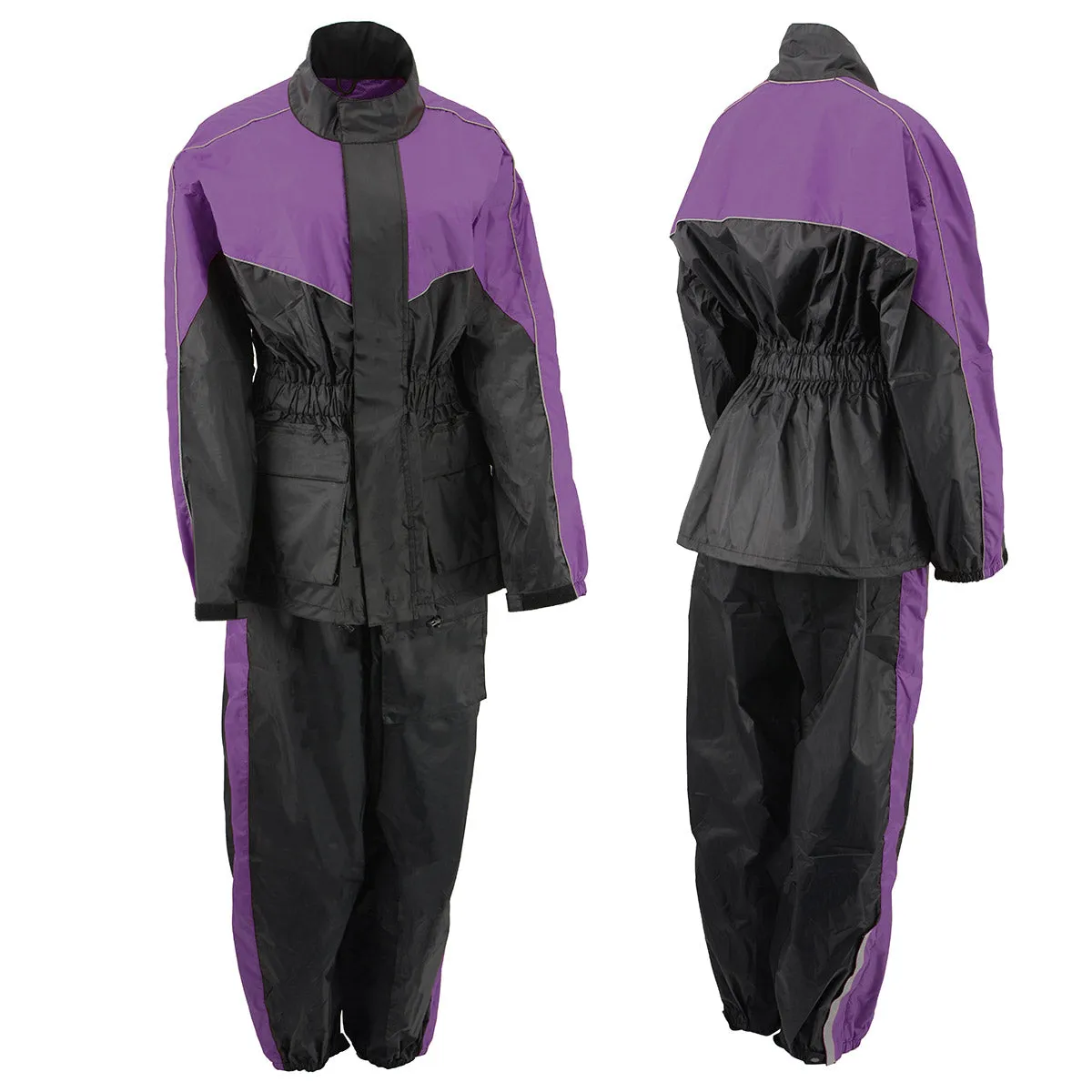 NexGen Ladies XS5001 Black and Purple Water Proof Rain Suit with