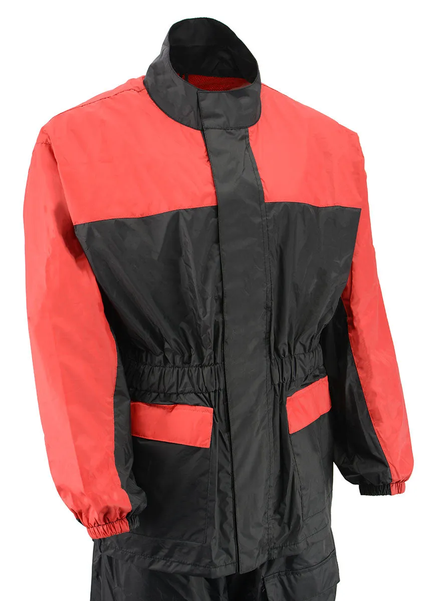 NexGen XS5031 Women's Red and Black Water Proof Rain Suit with Cinch Sides