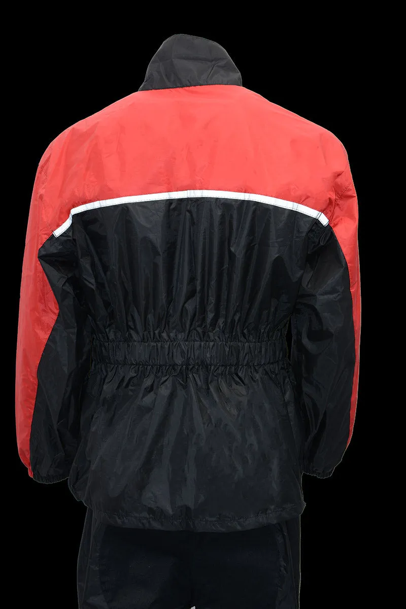 NexGen XS5031 Women's Red and Black Water Proof Rain Suit with Cinch Sides