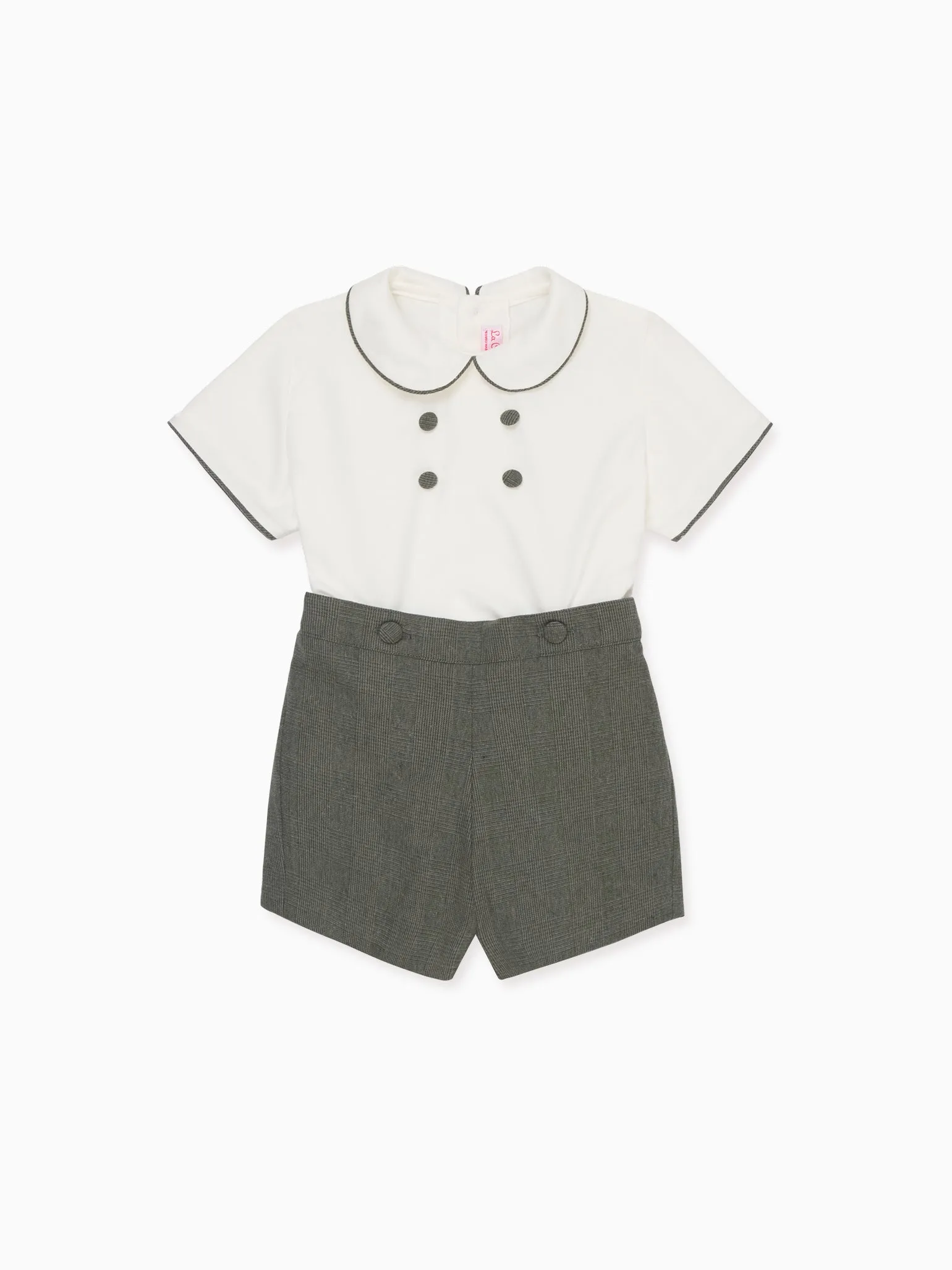 Olive Check Fantino Baby Boy Set