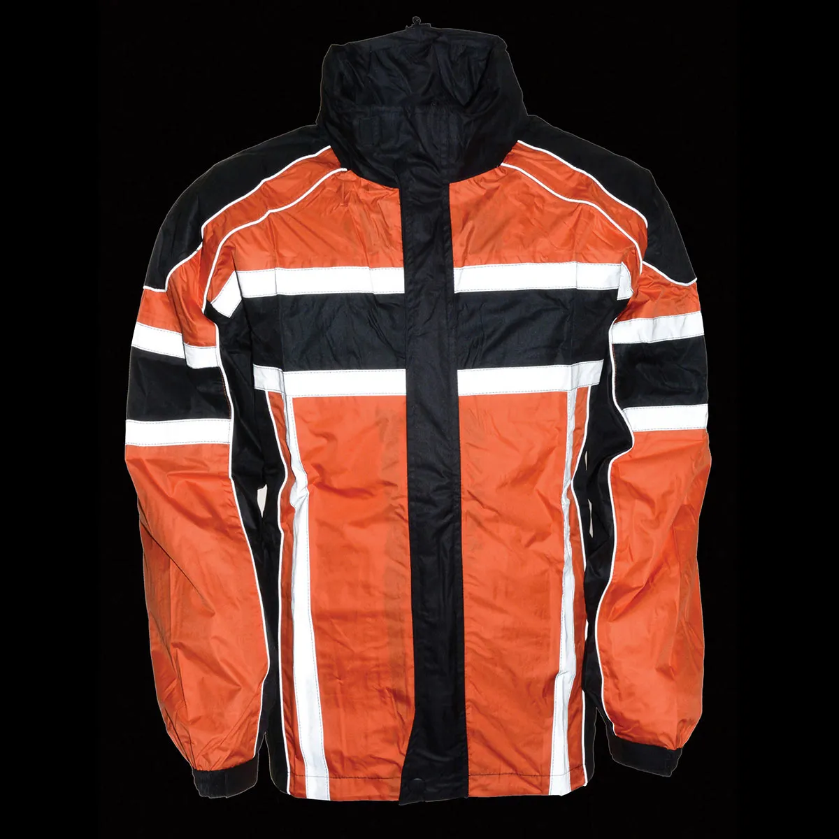 ORANGE SH233102 Men's Black and Orange Water Resistant Rain Suit with Reflective Tape