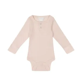 ORGANIC COTTON MODAL LONG SLEEVE BODYSUIT | BALLET PINK