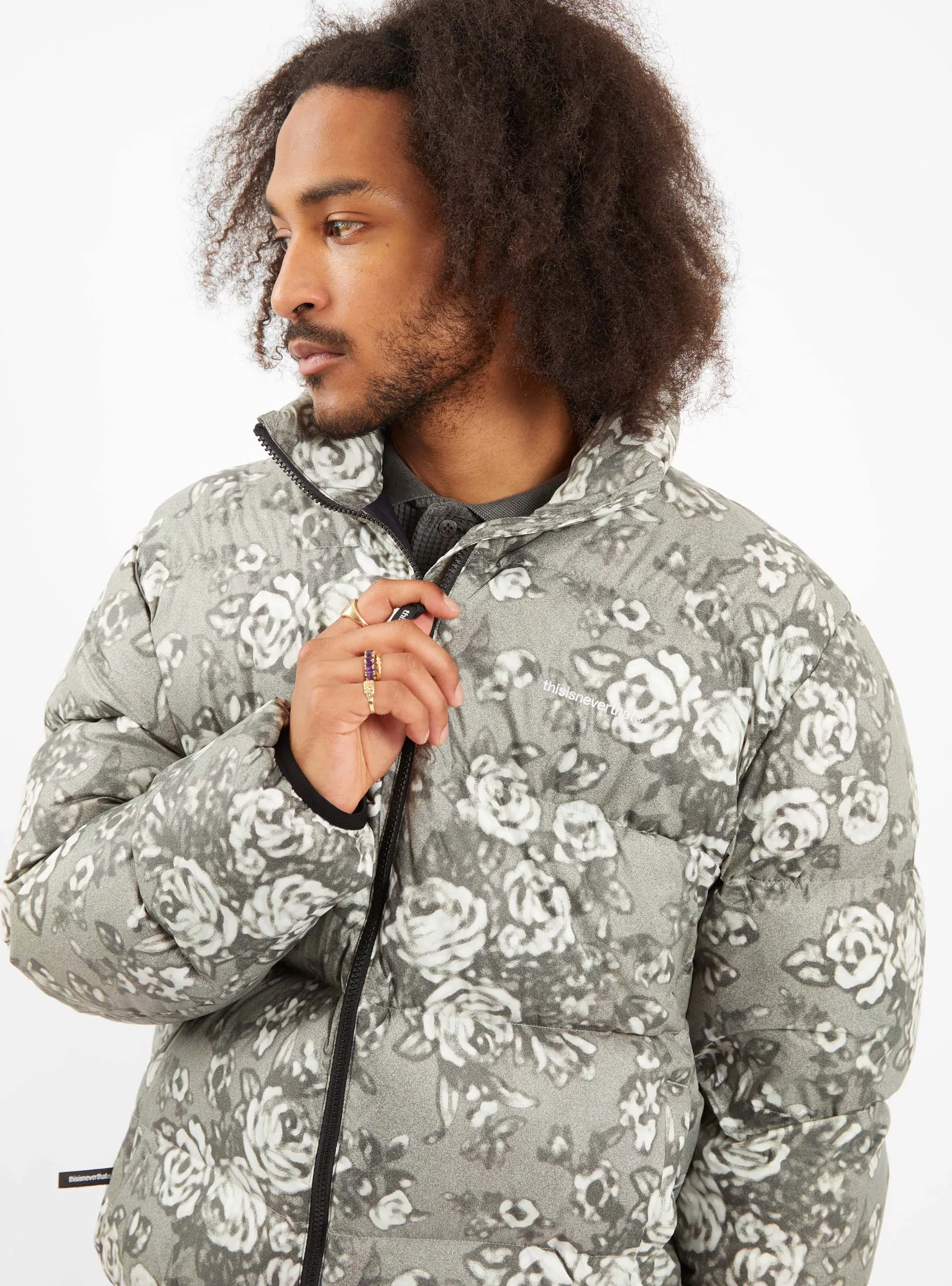 PERTEX® T Down Jacket Grey Floral