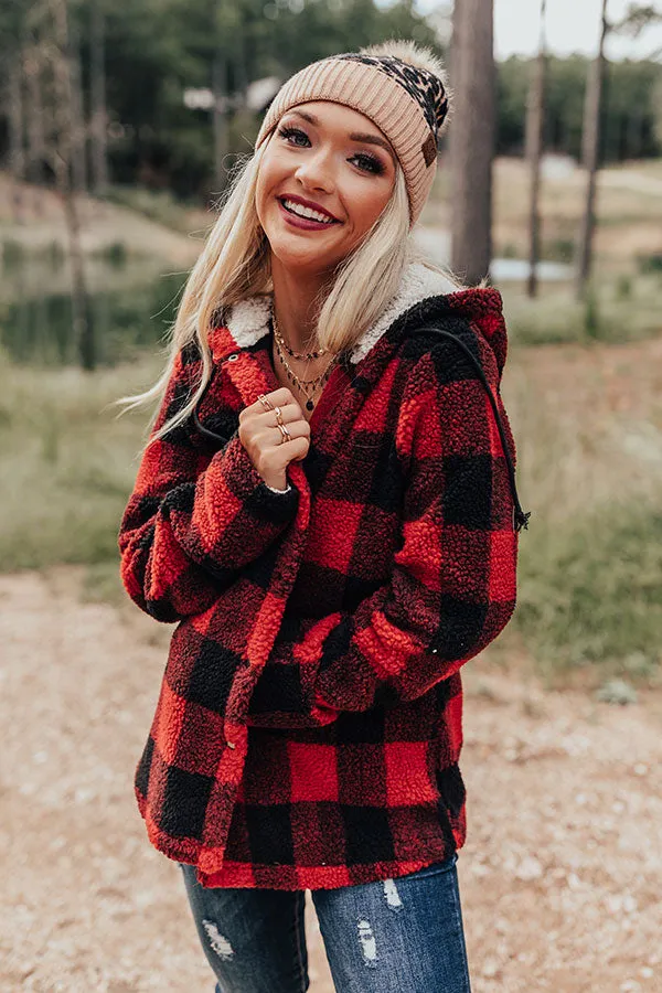 Plaid And Pumpkins Sherpa Jacket