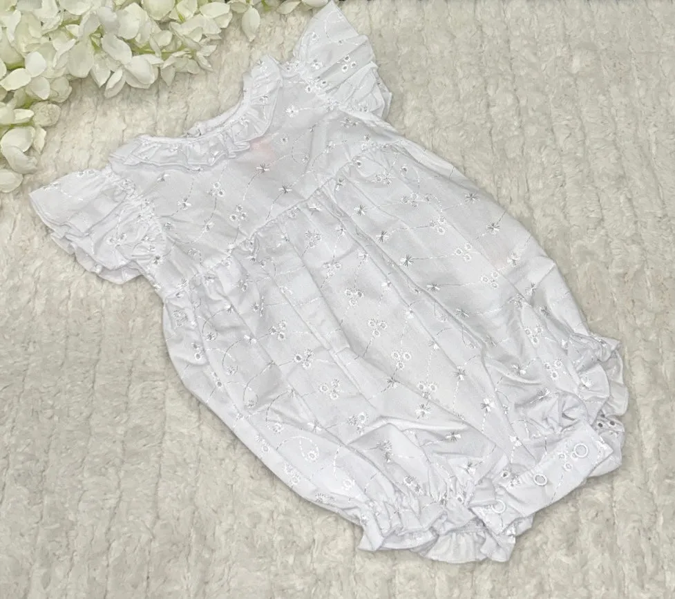 Plain white broderie romper