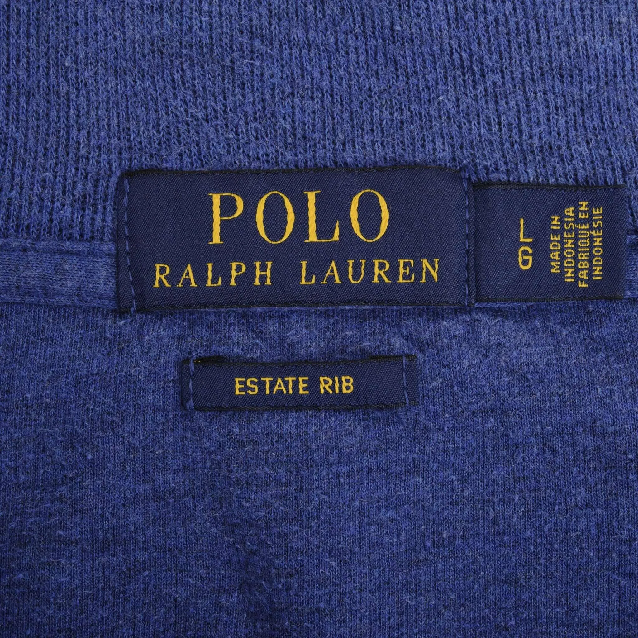 POLO RALPH LAUREN BLUE QUARTER 1/4 ZIP SWEATER SIZE LARGE