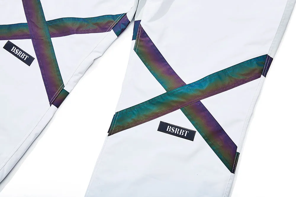 POT-X RAINBOW REFLECTIVE JOGGER PANTS WHITE