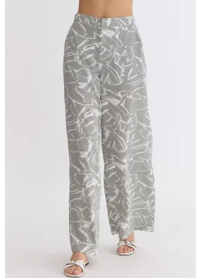 Printed Wide Leg Pant in Sage by Entro