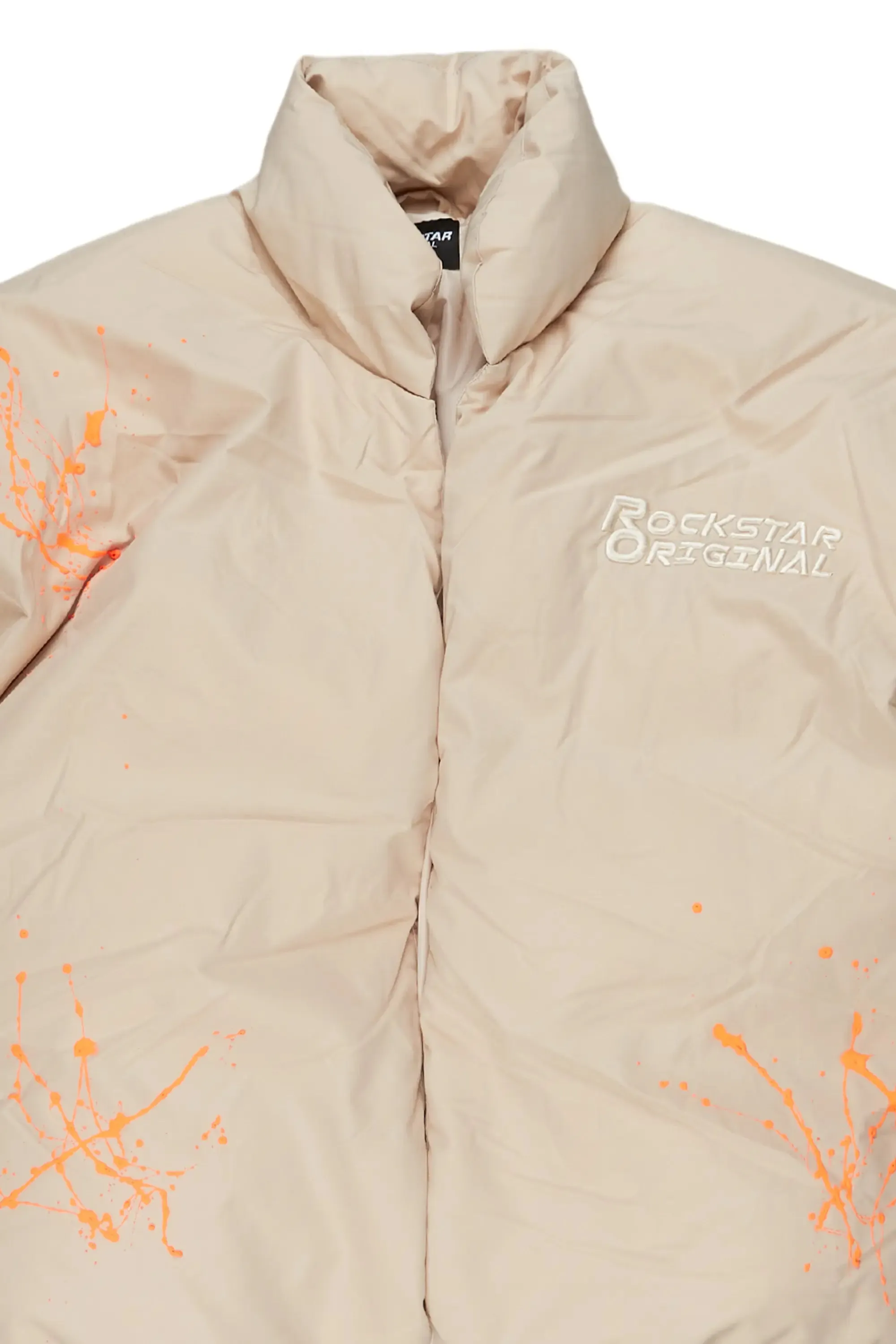 Rabbie Beige/Orange Puffer Jacket