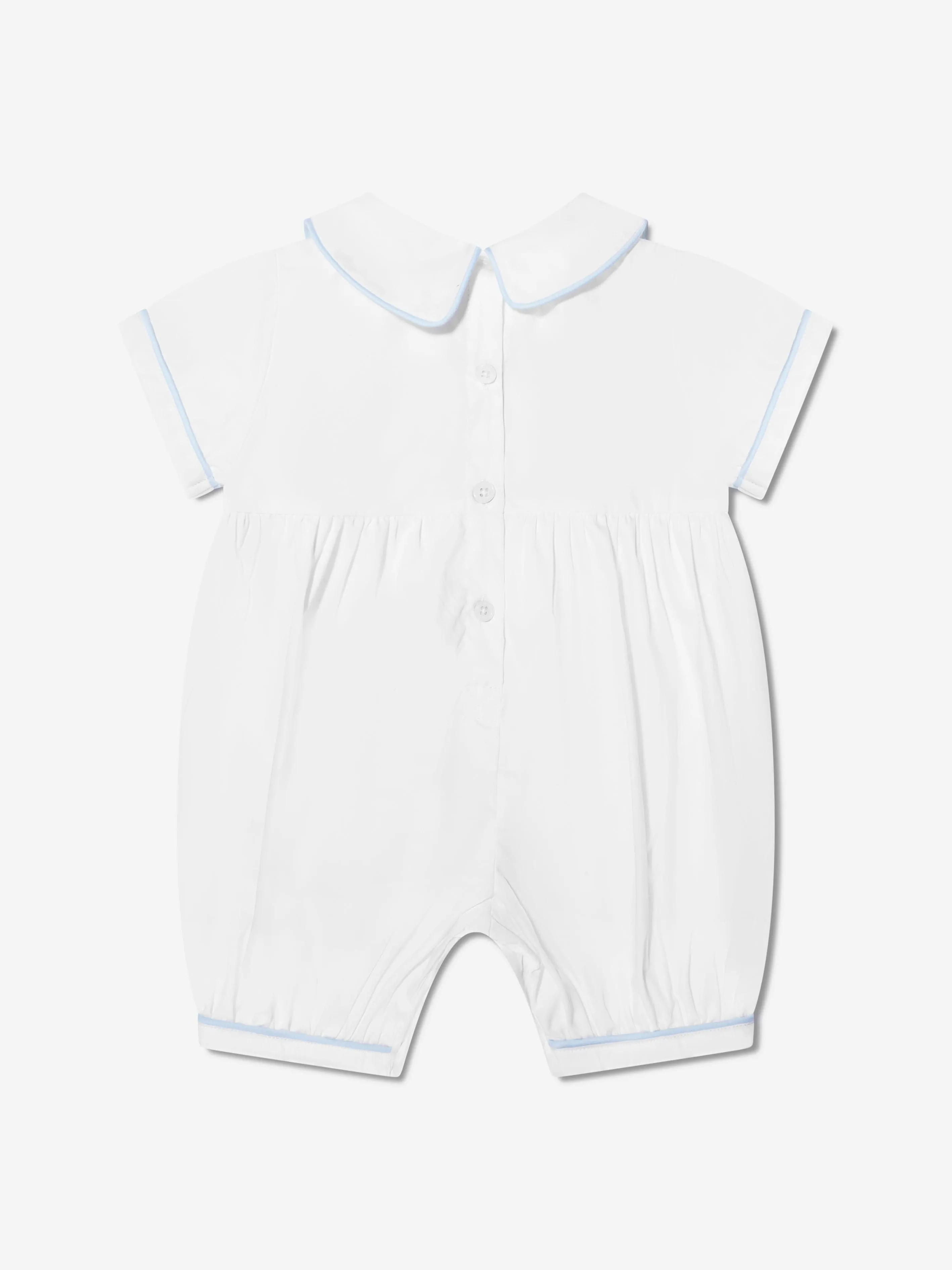 Rachel Riley Baby Boys Prince Crown Embroidered Romper in Ivory