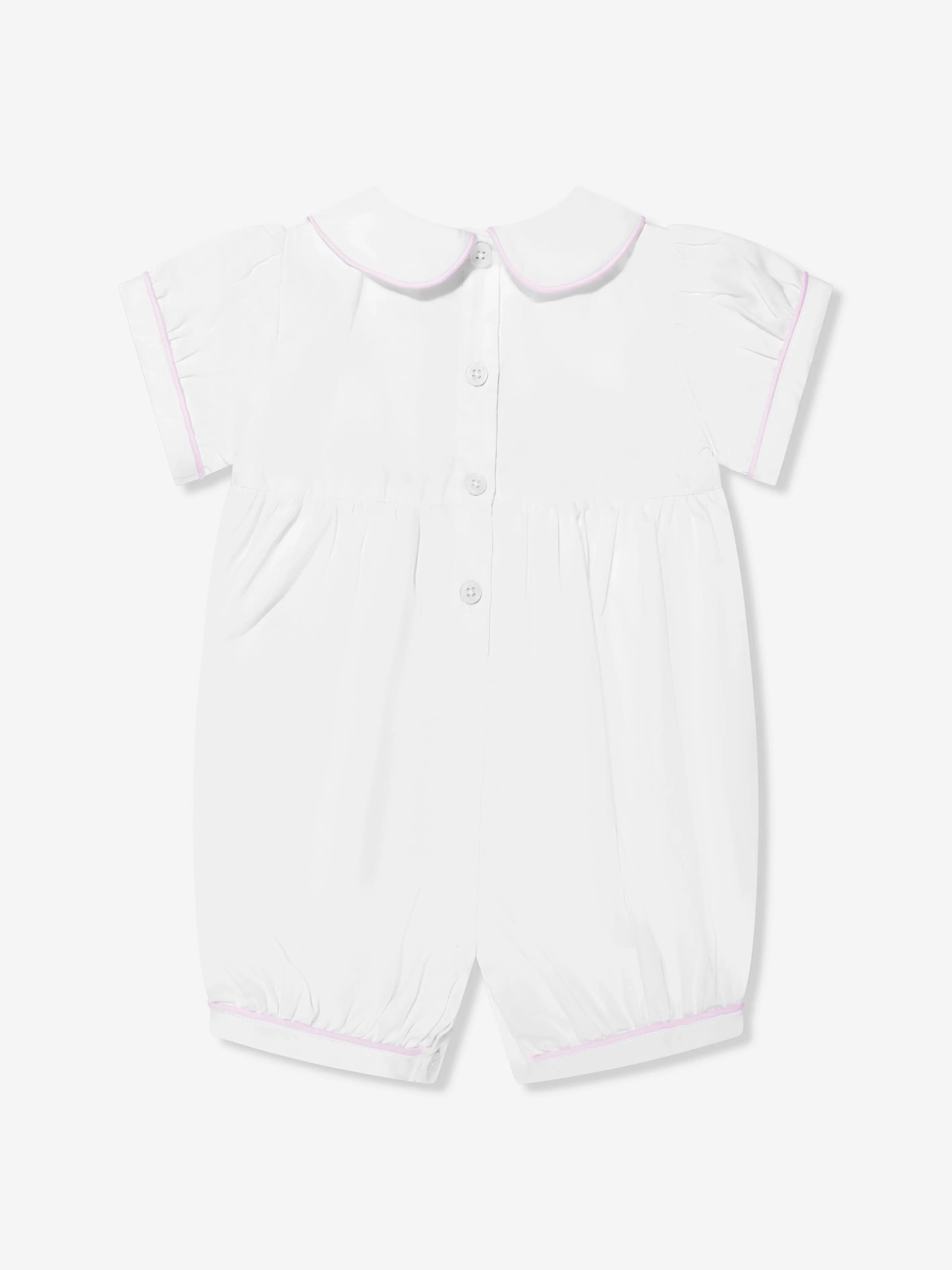 Rachel Riley Baby Girls Princess Crown Embroidered Romper in Ivory