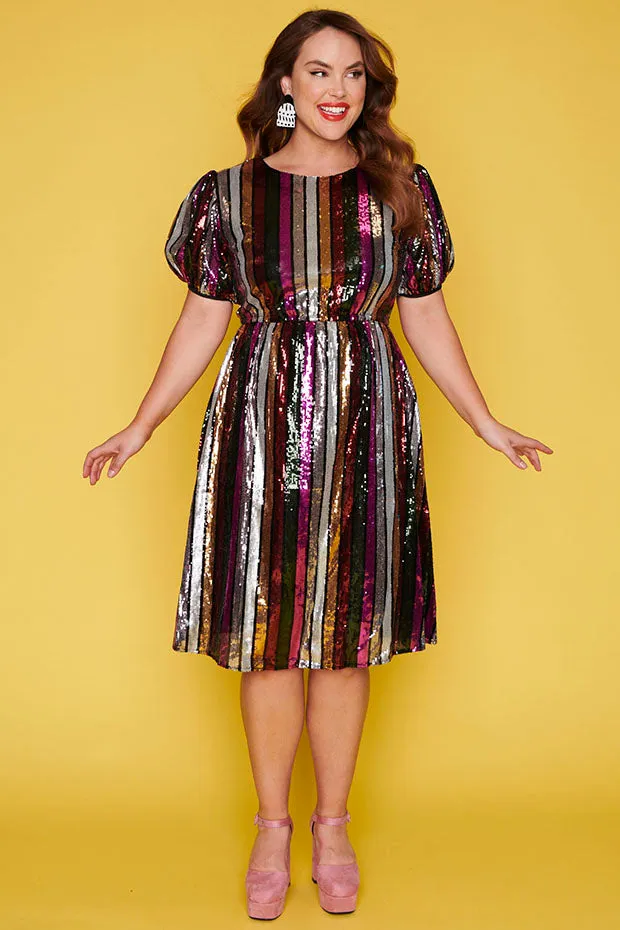 Rainbow Room Berry Dress