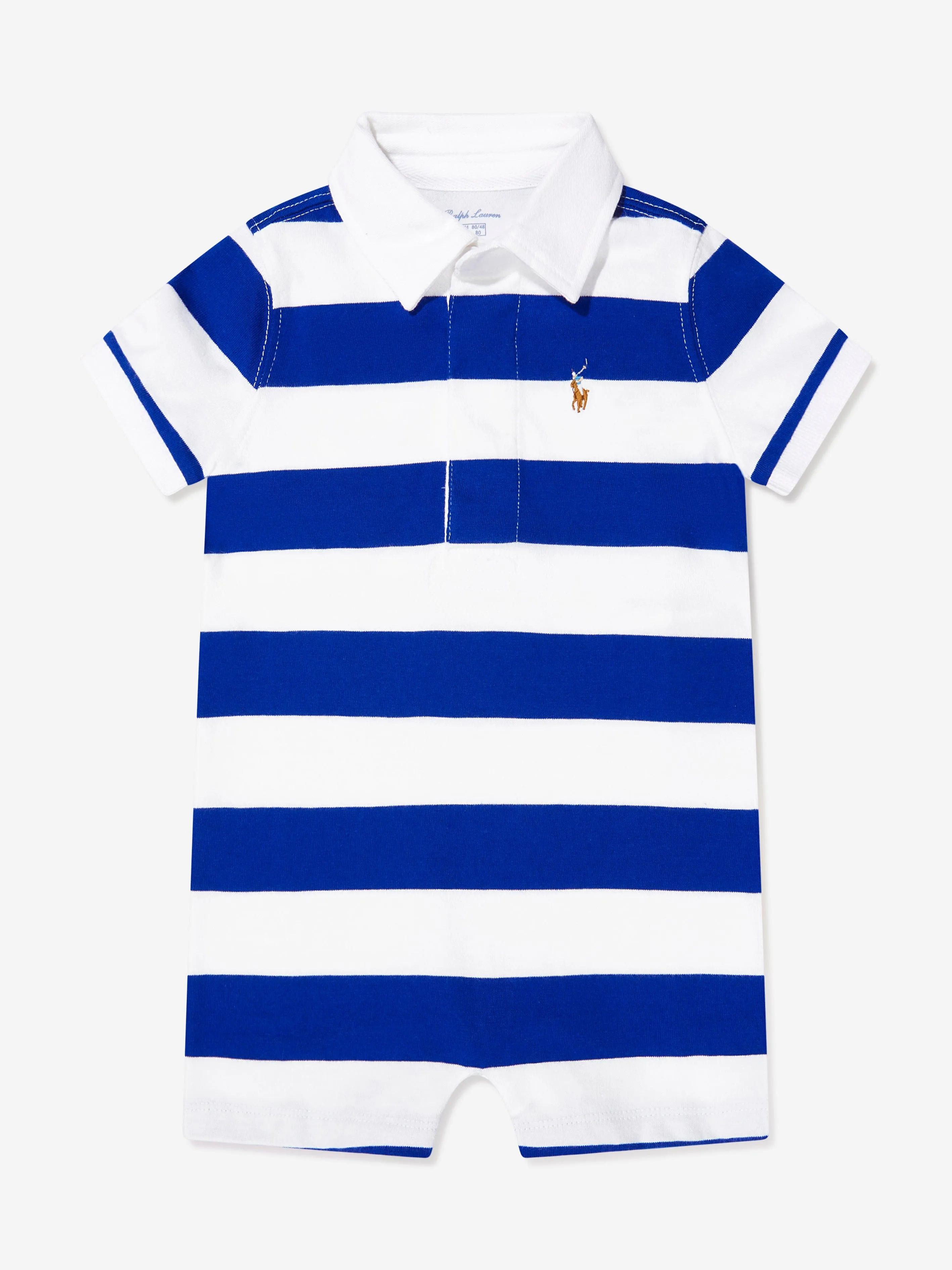 Ralph Lauren Baby Boys Cotton Jersey Striped Rugby Romper