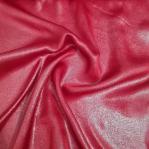 Red Solid Silver Shimmer Georgette Satin