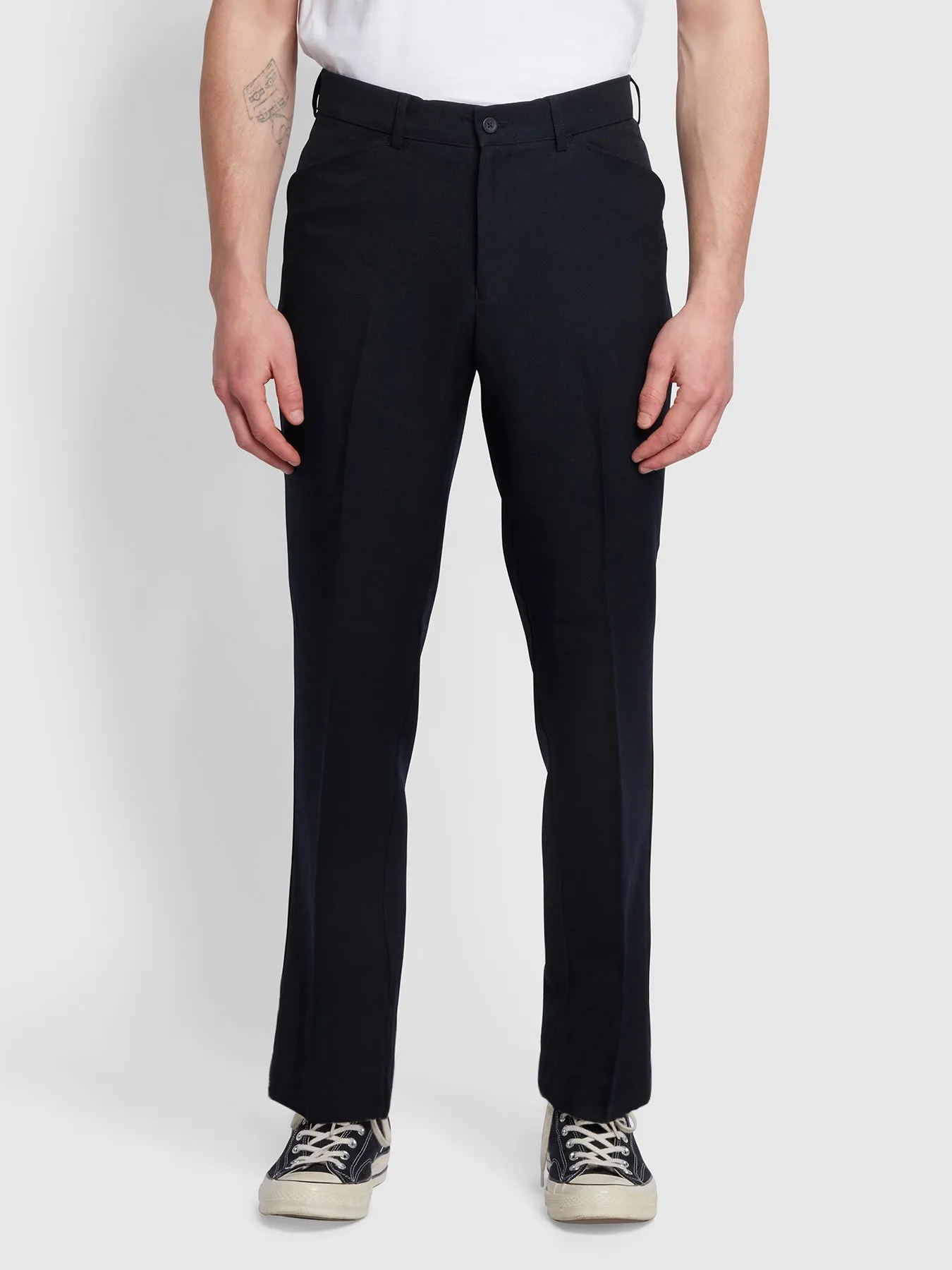 Roachman Anti Stain Twill Trousers In Navy