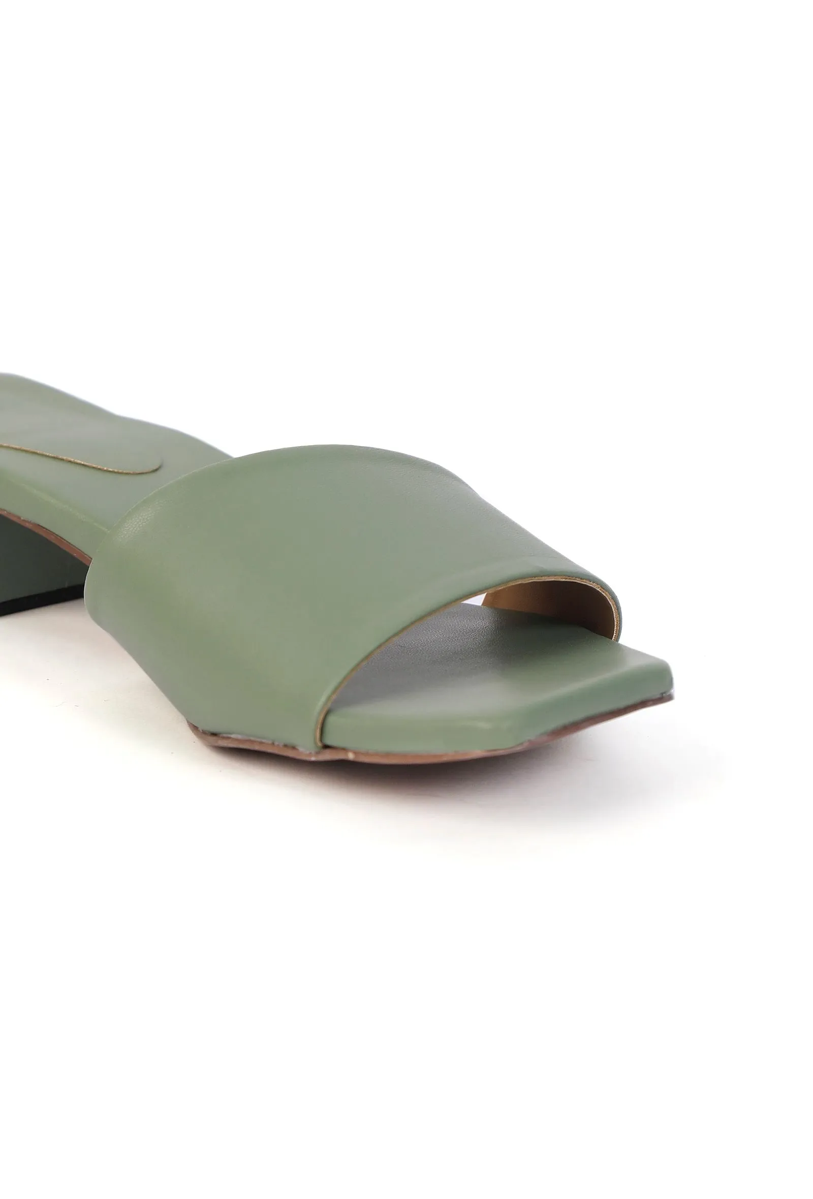 Sage Green Cruelty Free Leather Heels