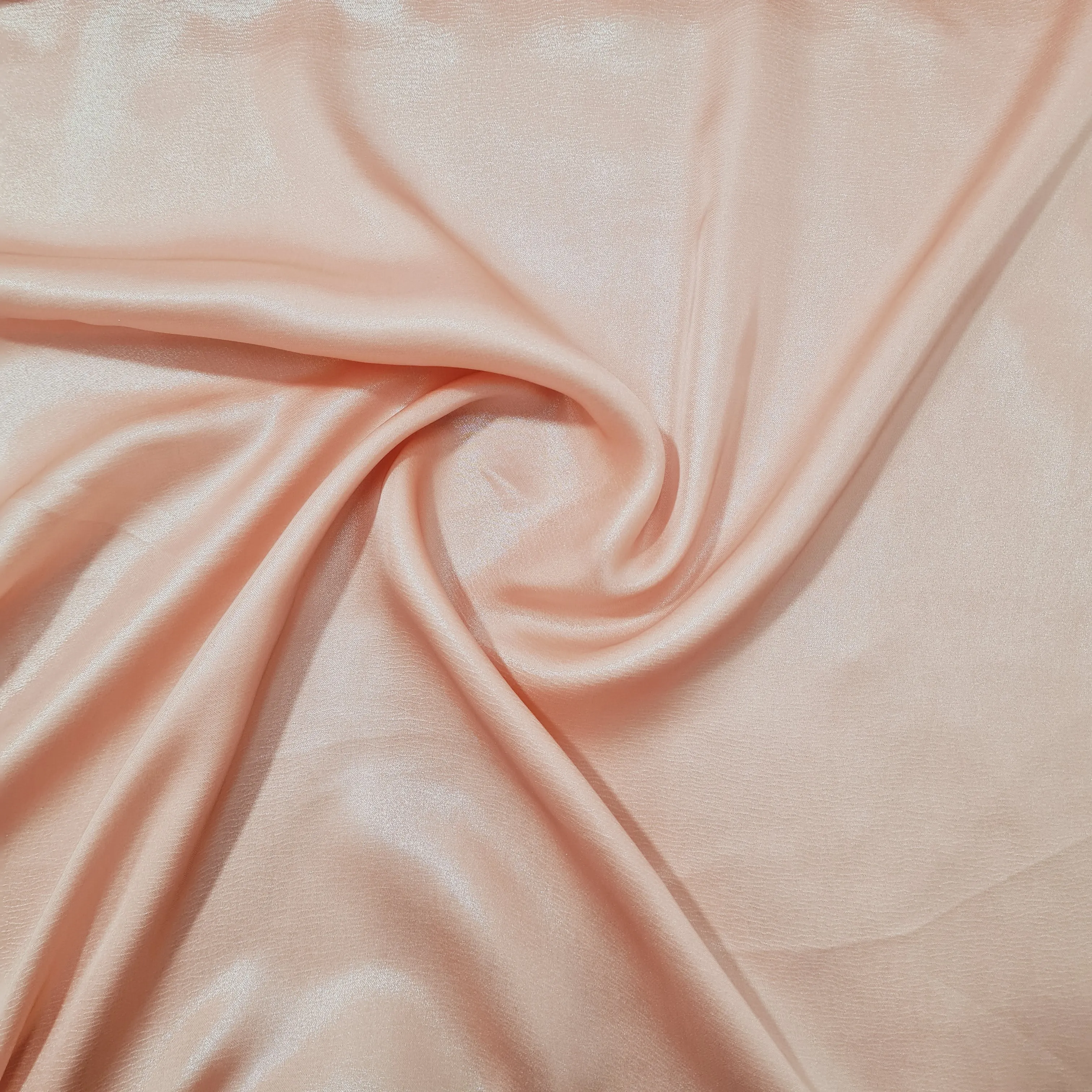 Salmon Pink Solid Silver Shimmer Georgrette Satin