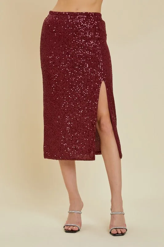 Sequin Midi Skirt