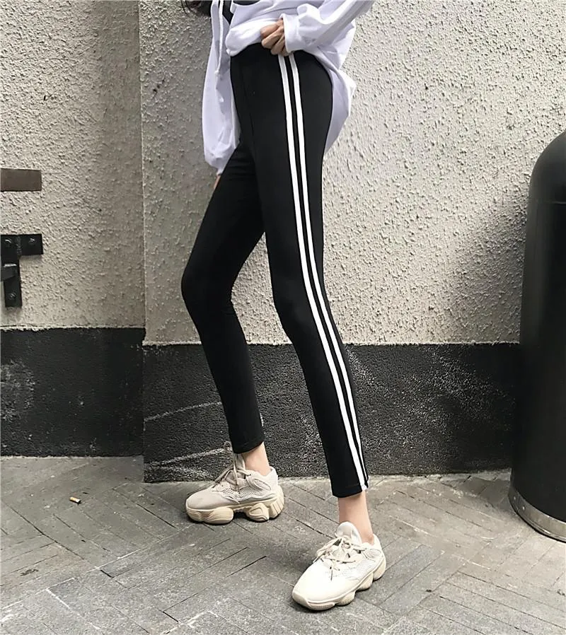 Side Stripes Tight Stretch Fitness Pants