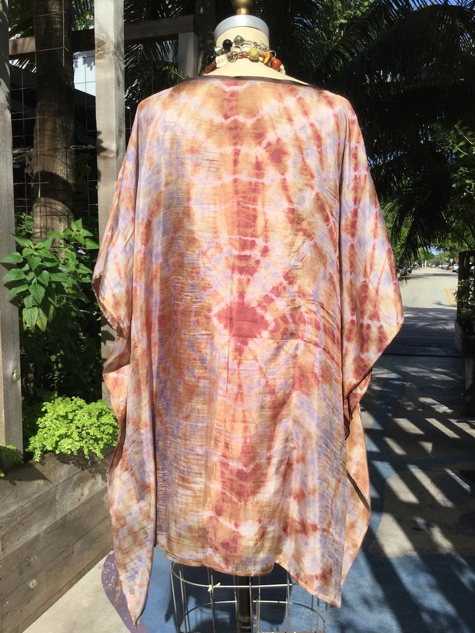 Silk Caftan Almost Famous Collection Red Red Wine