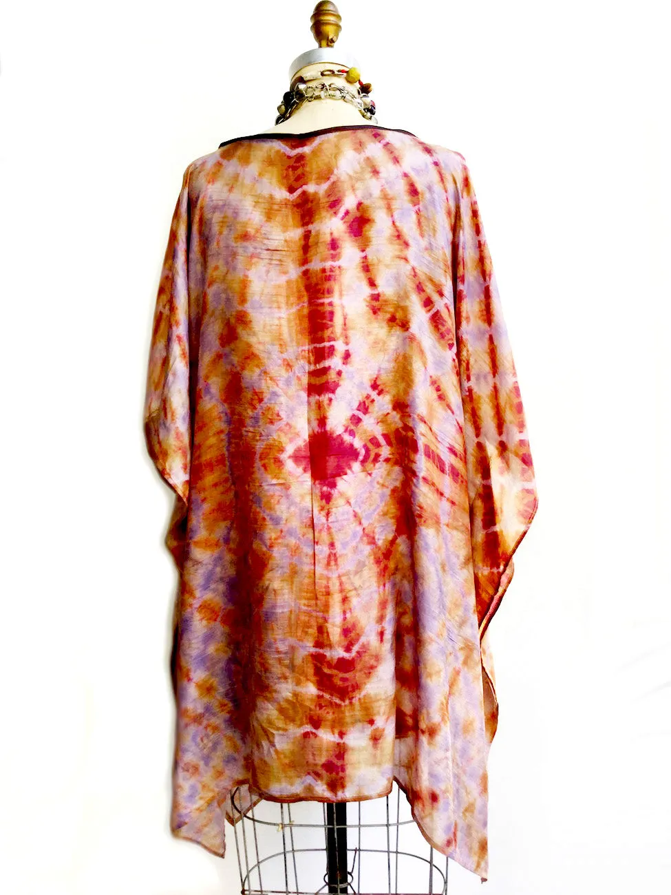 Silk Caftan Almost Famous Collection Red Red Wine