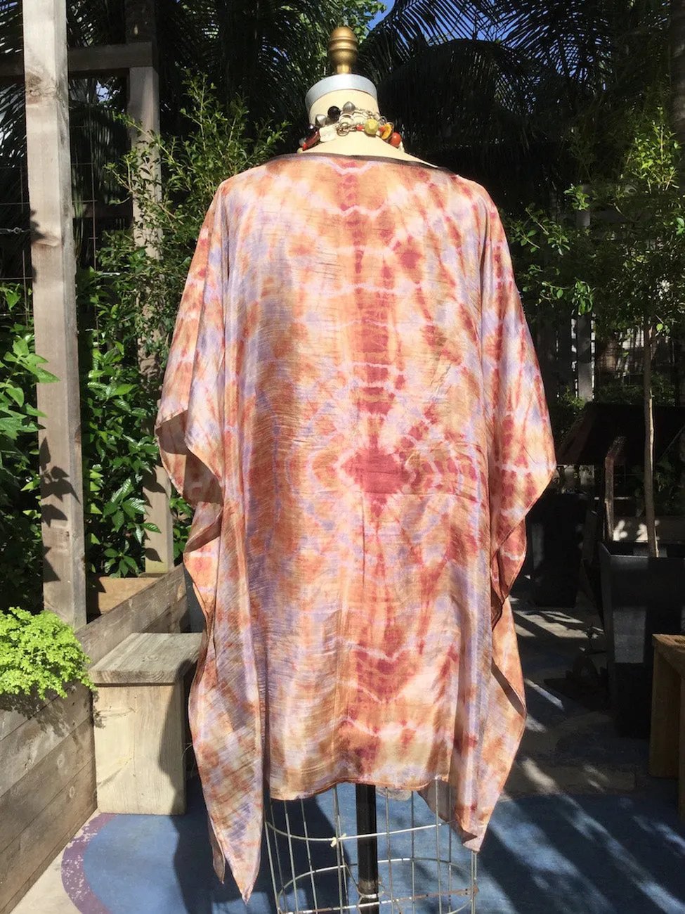 Silk Caftan Almost Famous Collection Red Red Wine