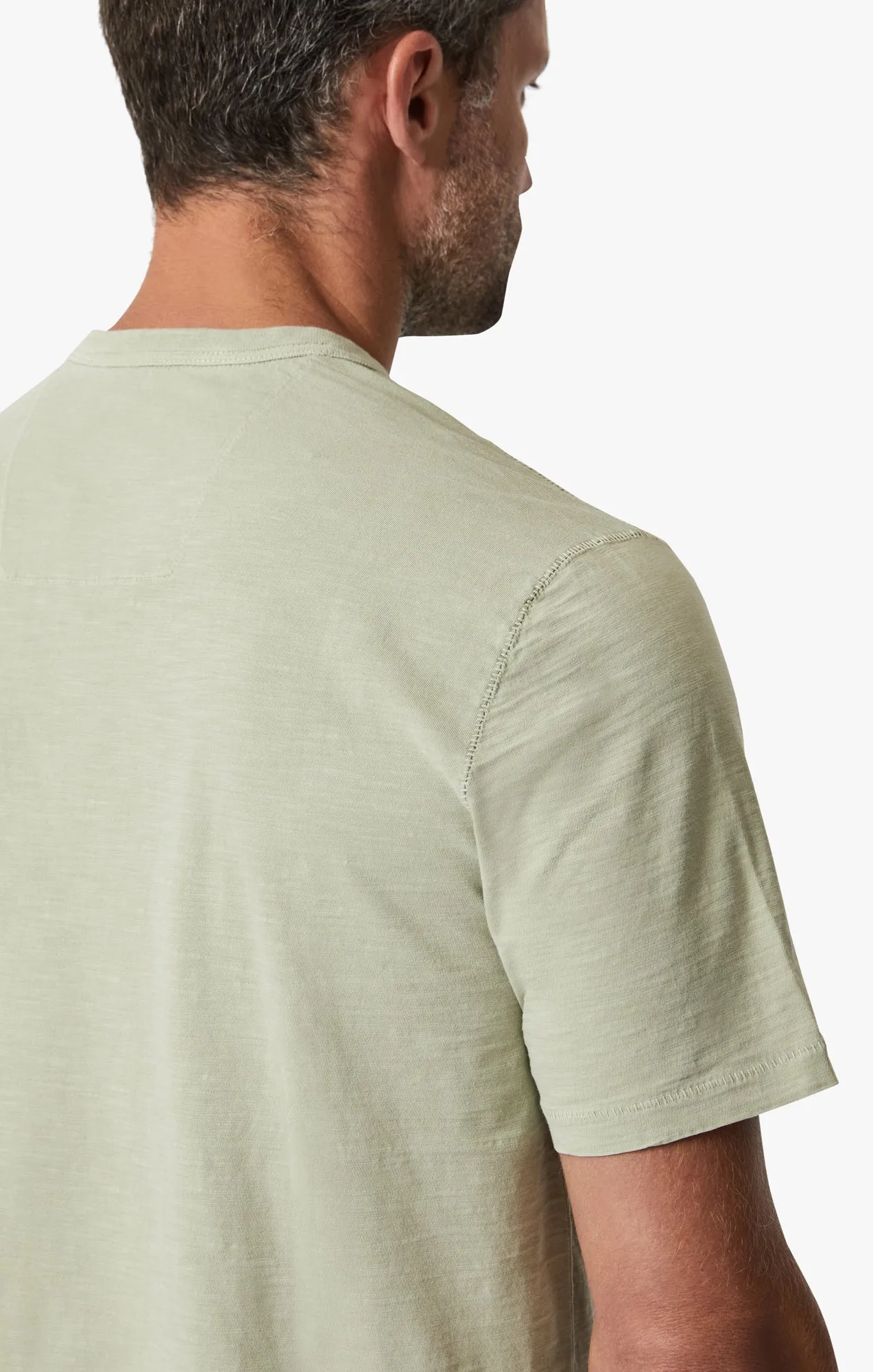 Slub Crew Neck T-Shirt In Sage