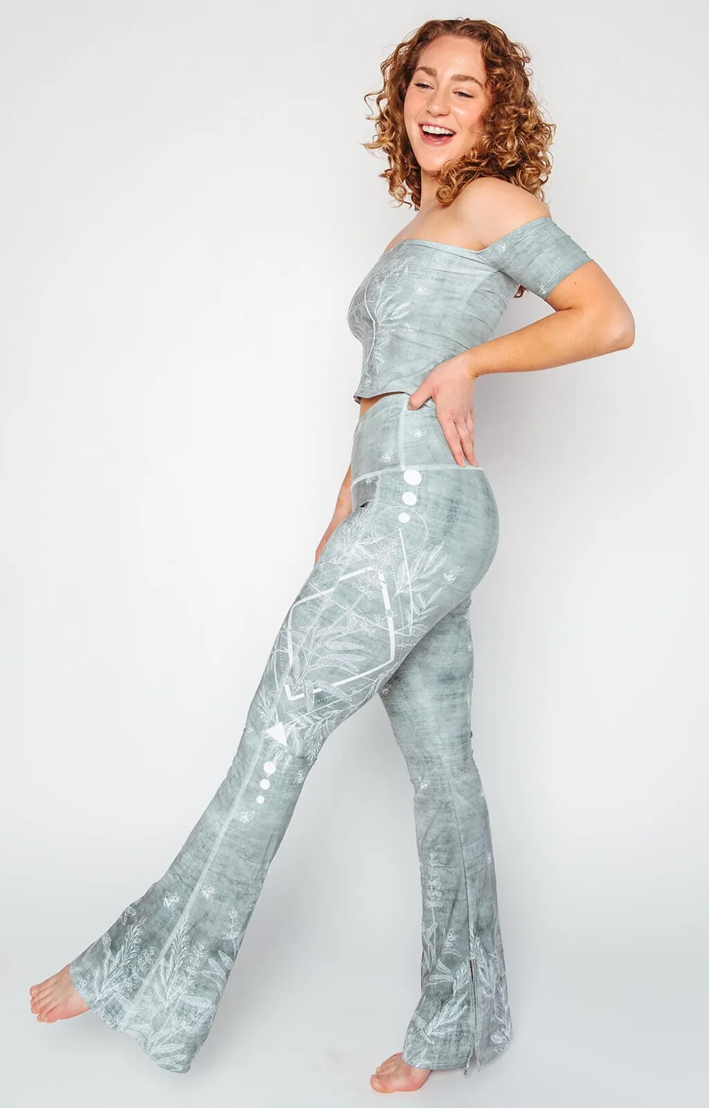 Split Flare Pant In Pure Sage