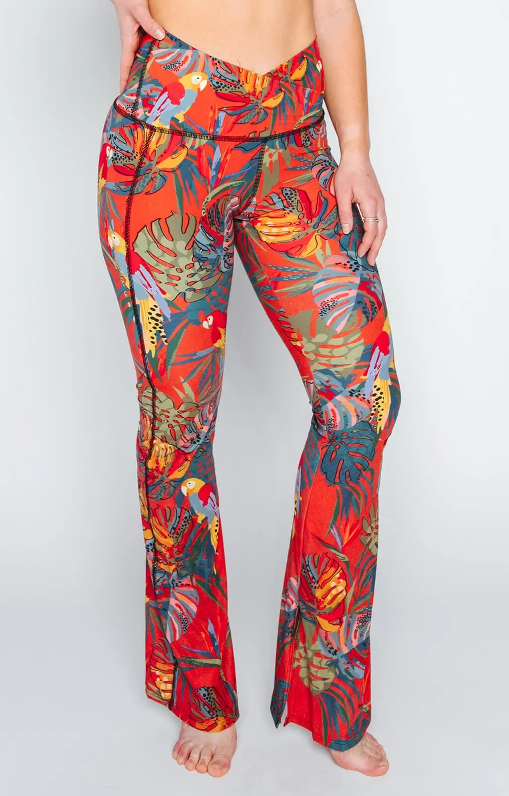 Split Flare Pant In Tropical Paradise