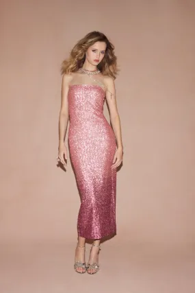 Stasia Sequined Ombré Midi Dress