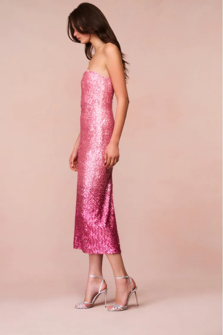 Stasia Sequined Ombré Midi Dress