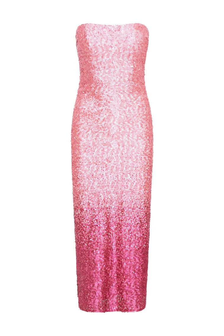 Stasia Sequined Ombré Midi Dress