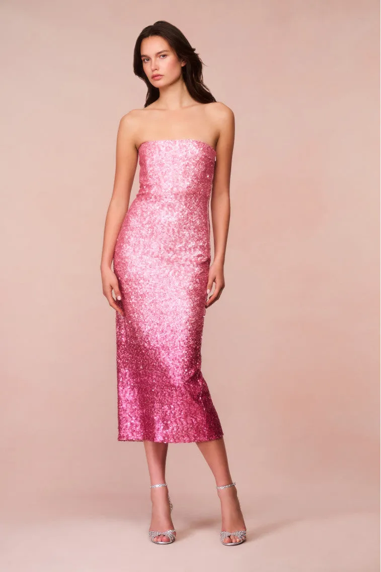 Stasia Sequined Ombré Midi Dress