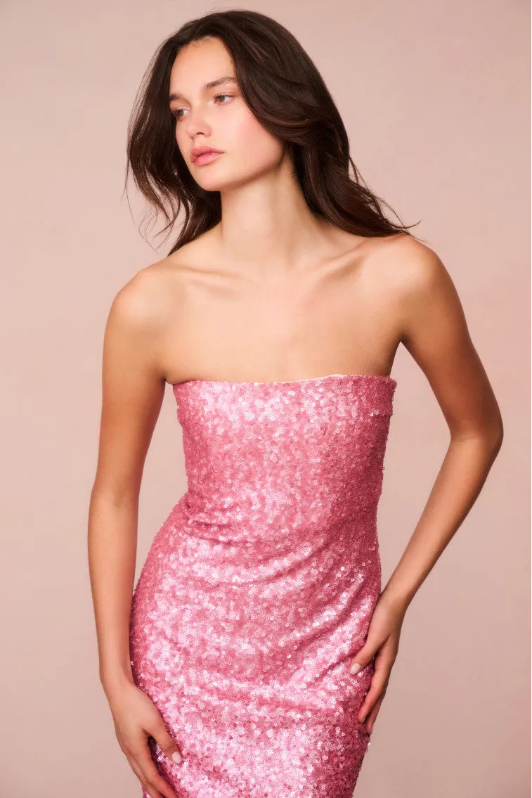 Stasia Sequined Ombré Midi Dress