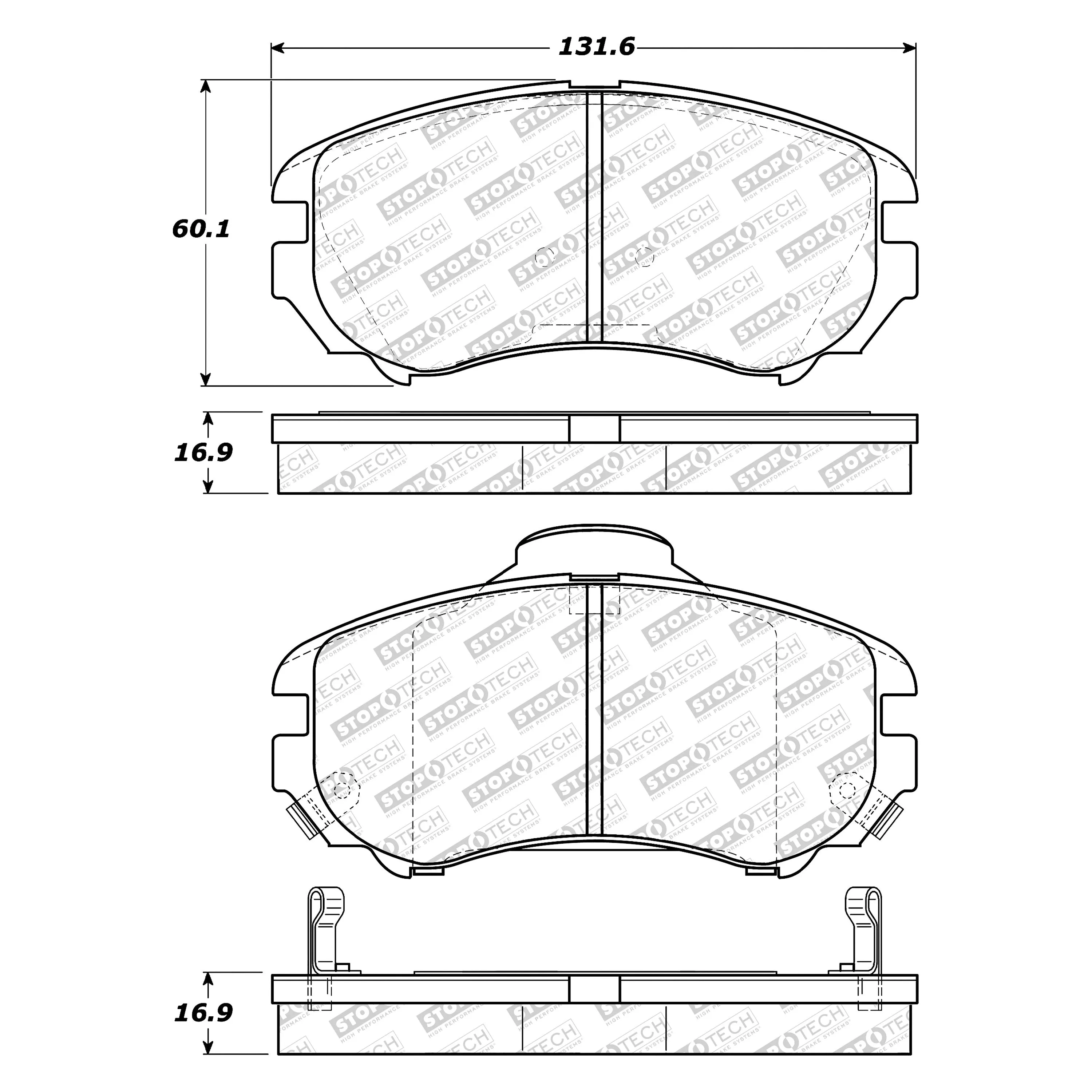 StopTech Street Select Brake Pads Hyundai Tiburon (03-08) [Front w/ Hardware] 305.09240