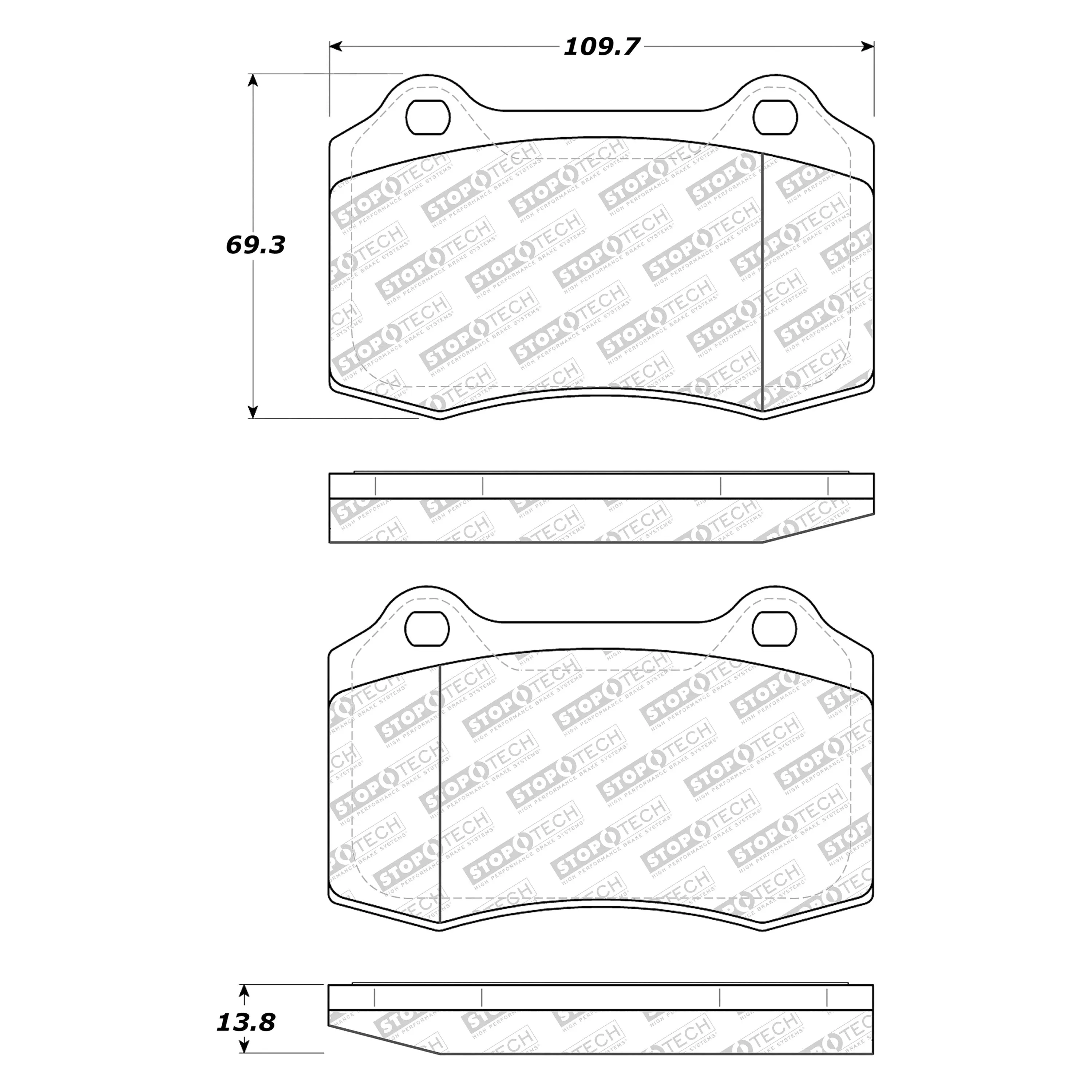 StopTech Street Select Brake Pads Jaguar XJR (02-05) XKR (00-06) [Rear] 305.05921