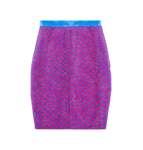 The Akissi I royal blue and pink fully lined and structured skirt