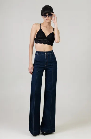 The Beyond Wide Leg Jeans - Dark Wash