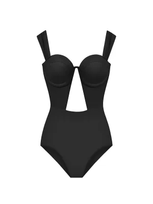 The Bustier Bodysuit - True Black