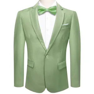 Ties2you Men's Suit Sage Green Notched Collar Silk Suit Jacket Blazer