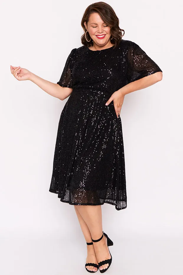 Tinsley Black Sequins Dress