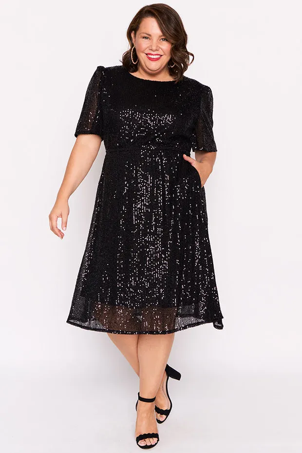 Tinsley Black Sequins Dress