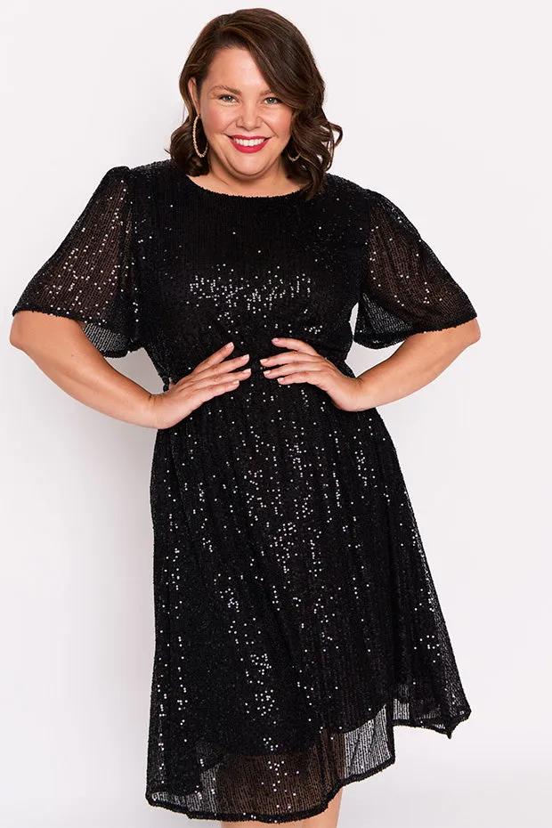 Tinsley Black Sequins Dress