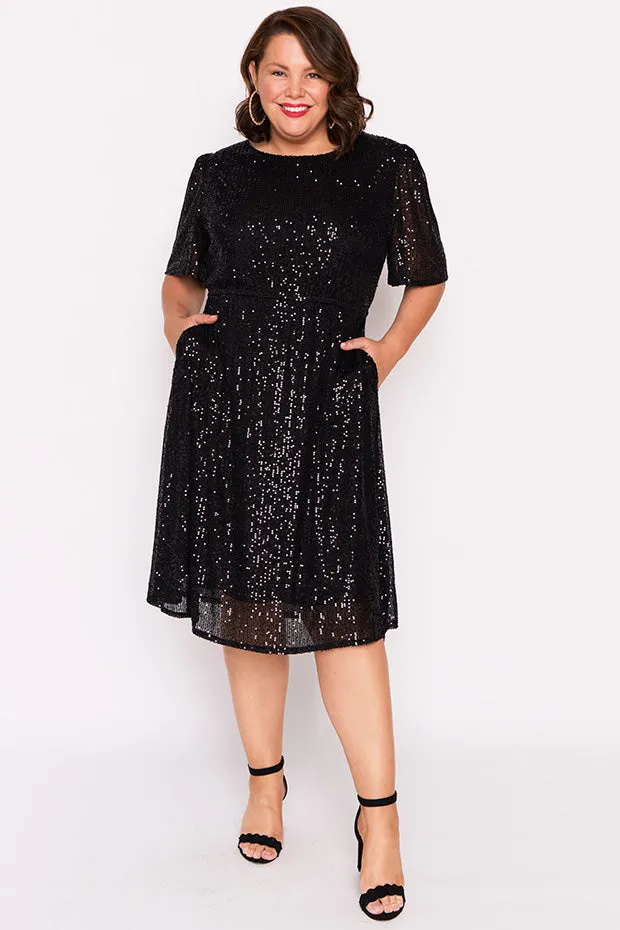 Tinsley Black Sequins Dress