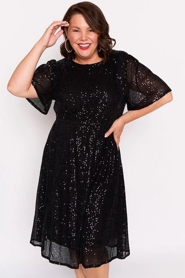 Tinsley Black Sequins Dress