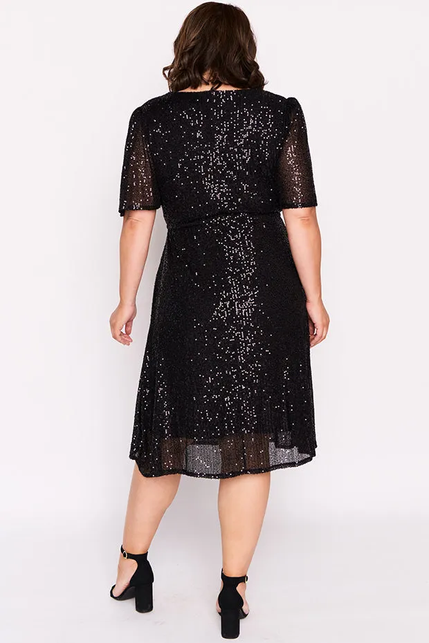 Tinsley Black Sequins Dress