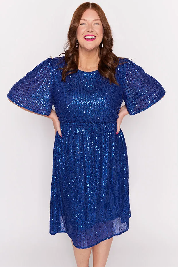 Tinsley Cobalt Sequins Dress