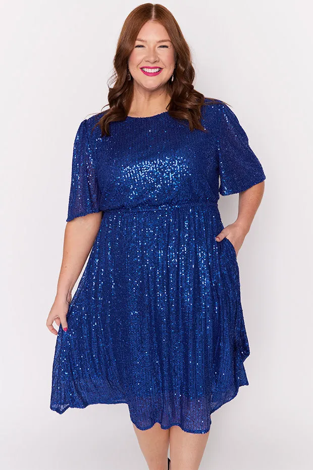 Tinsley Cobalt Sequins Dress