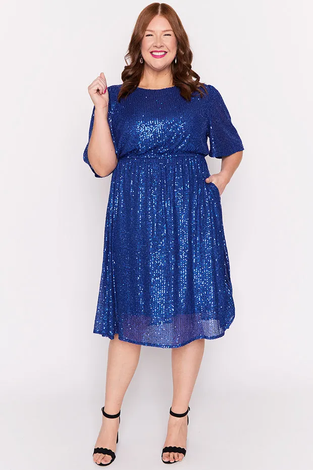 Tinsley Cobalt Sequins Dress