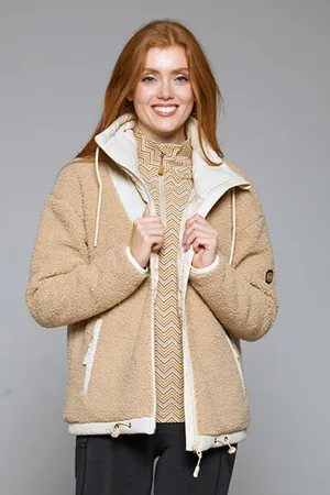 Toggi Ladies Spruce Shearling Jacket in Oatmeal Stone colour